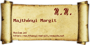 Majthényi Margit névjegykártya
